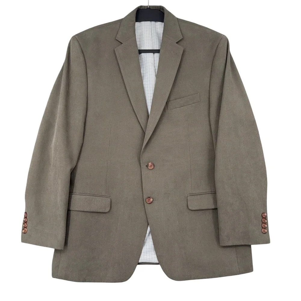 Lauren Ralph Lauren Mens 43R Taupe Brown Two Button Sport Coat Blazer Jacket